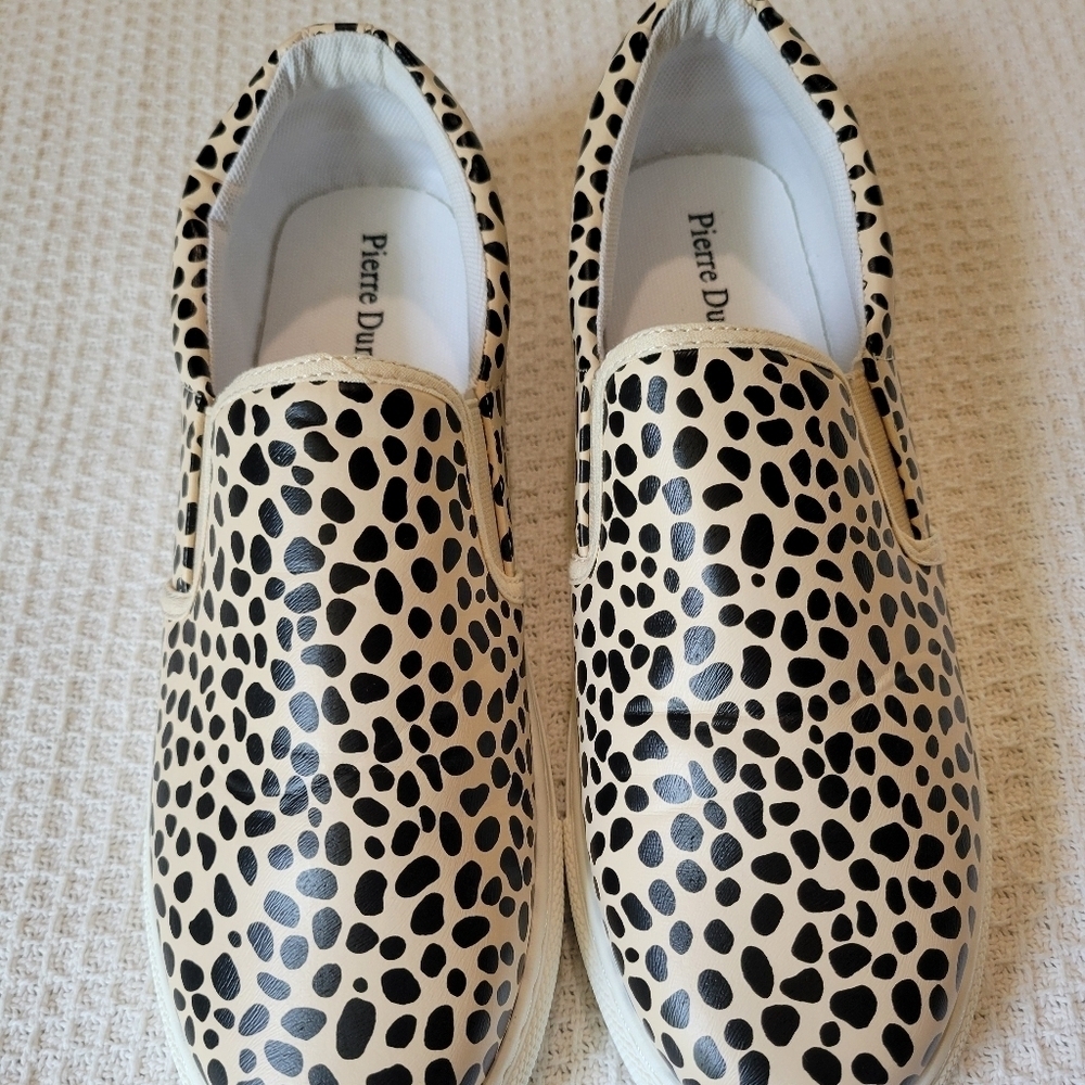 Pierre Dumas Black and White Slip-On Shoes